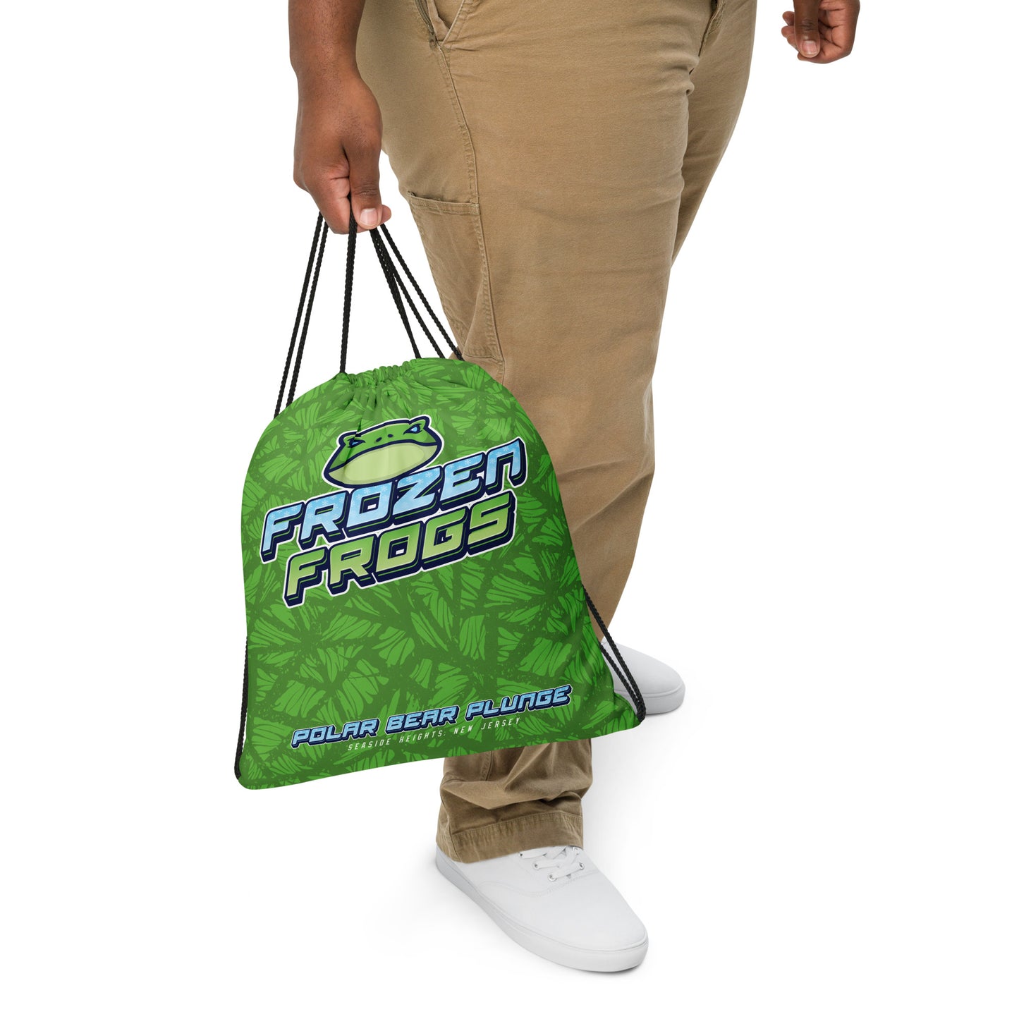 Frozen Frogs Plunge-Day Drawstring Bag