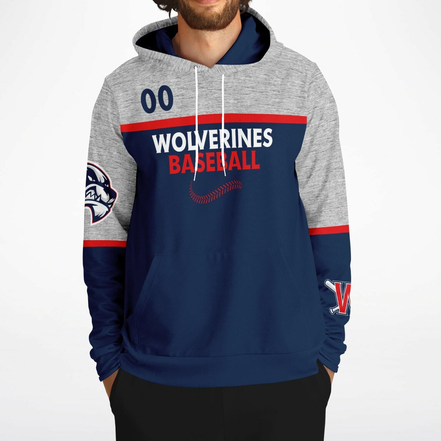 Wolverines Stripe Adult Hoodie