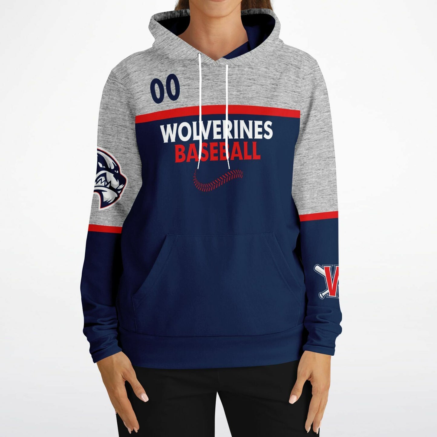 Wolverines Stripe Adult Hoodie