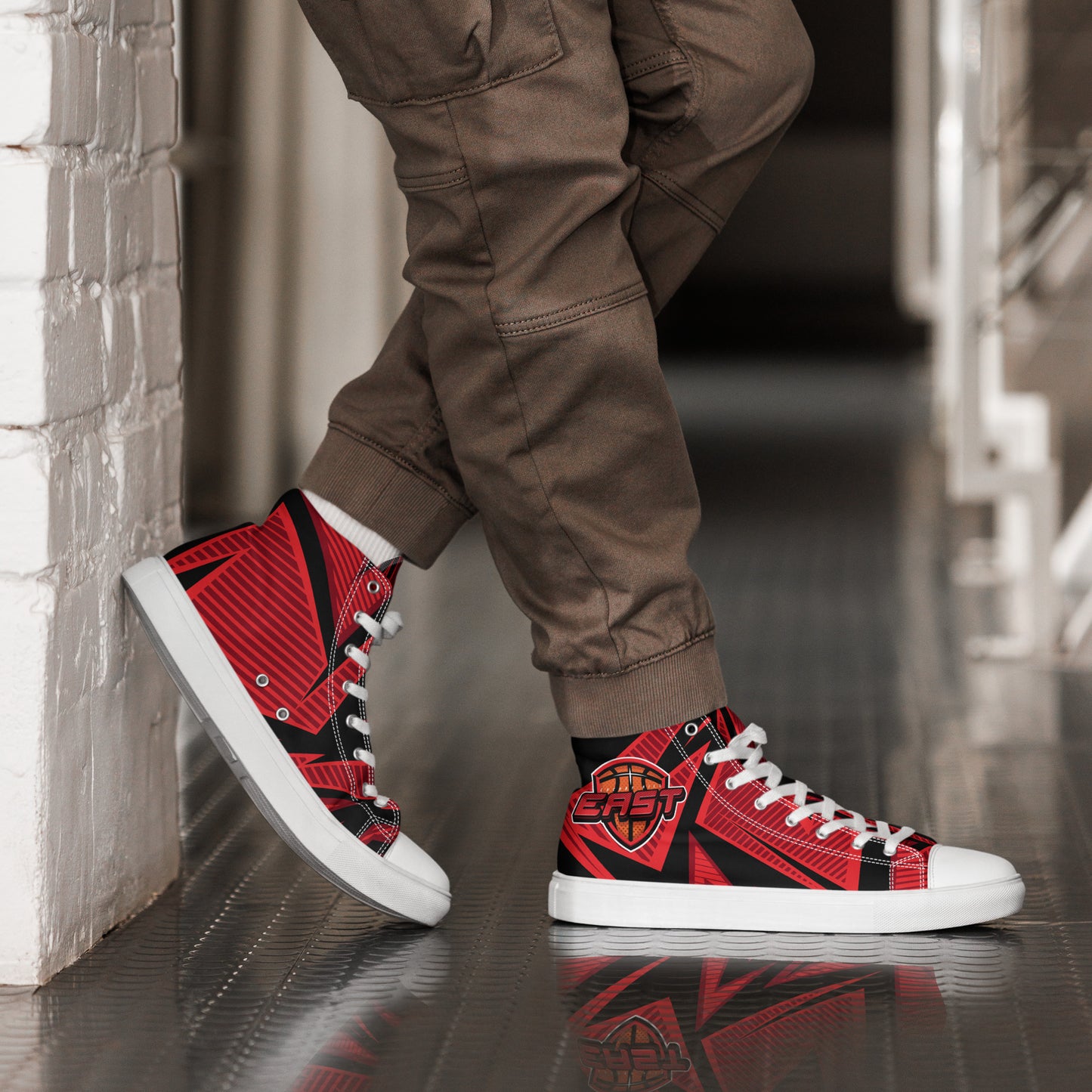 Cherry Hill East Basketball Men’s high top canvas shoes