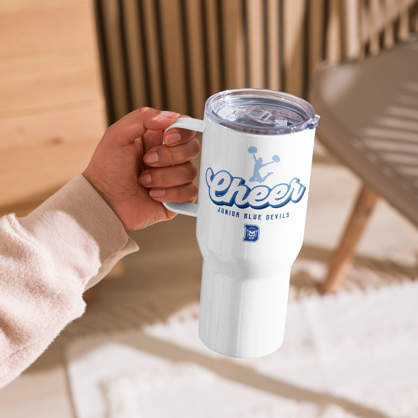Jr. Blue Devils Cheer Travel Mug