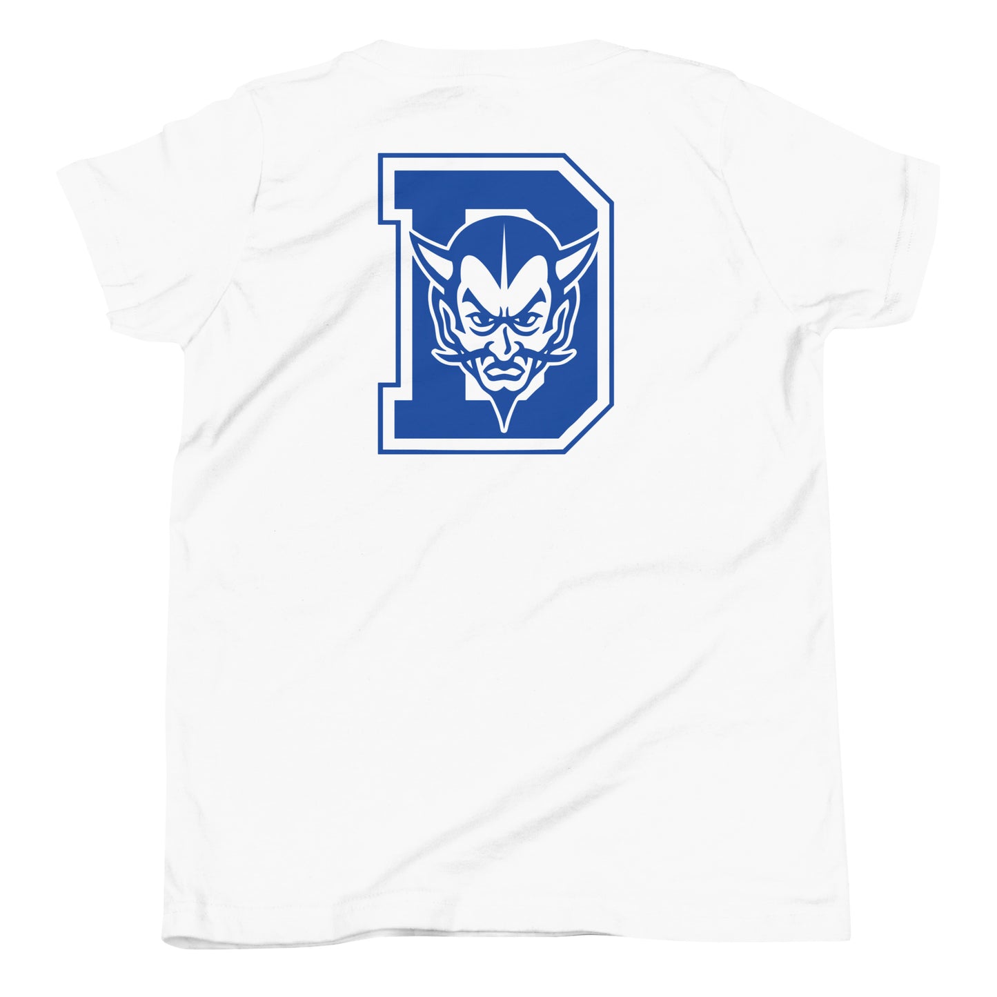Jr. Blue Devils Football Youth Short Sleeve Tee (white)